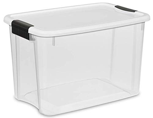 Sterilite 30 Quart (6 Pack) & 18 Quart (6 Pack) Clear Plastic Stackable Storage Container Bin Box Tote With White Latching Lid O